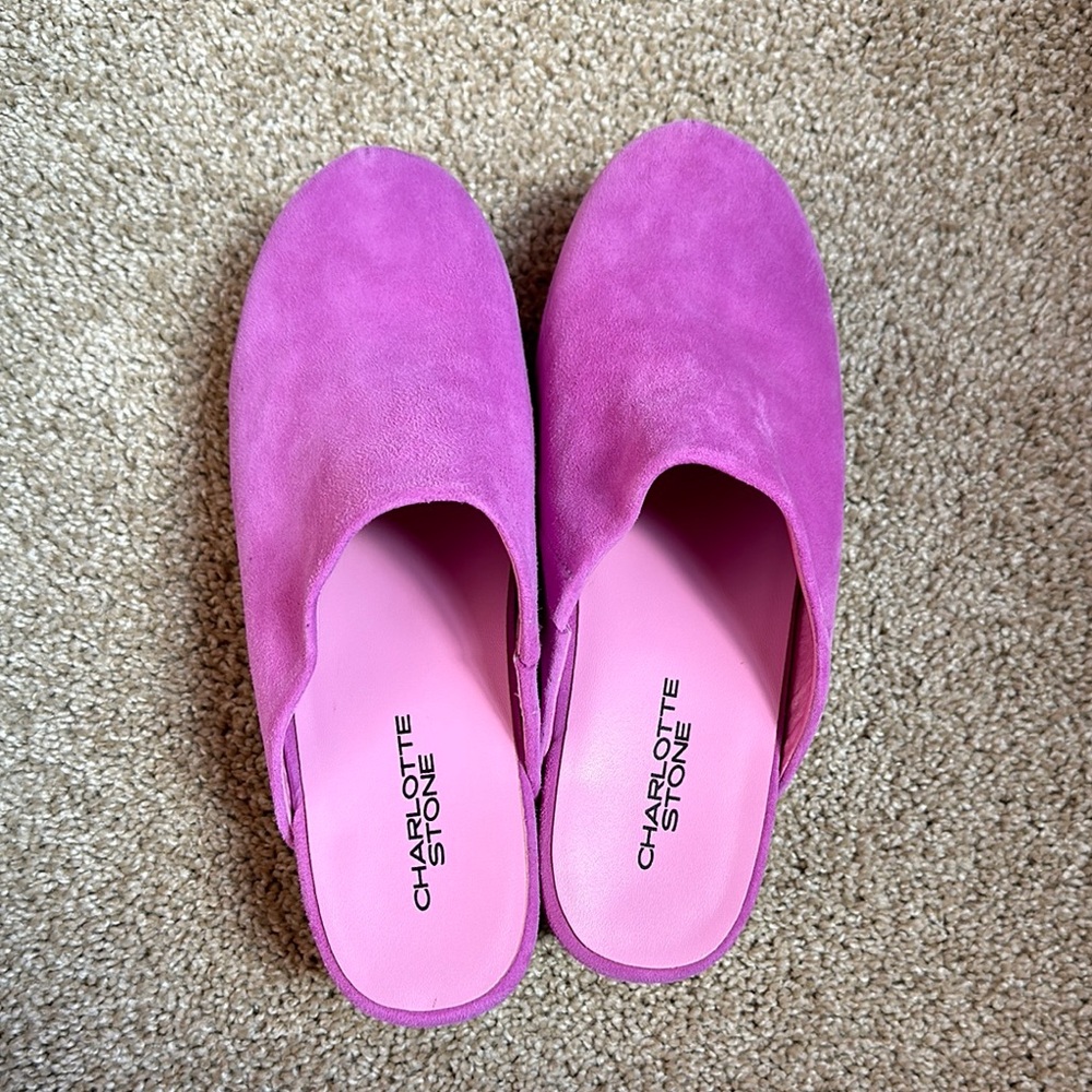 Charlotte Stone Fuchsia Suede Mules